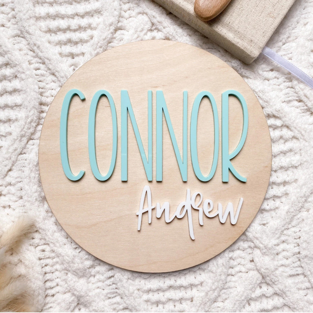 Baby Products Decoration - Placa de anuncio de nacimiento personalizada