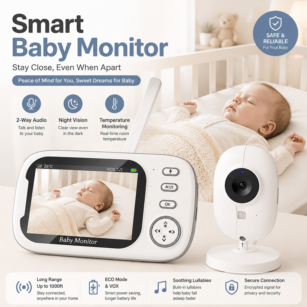 Baby Products Video - Monitor para Bebés de 3.5 Pulgadas