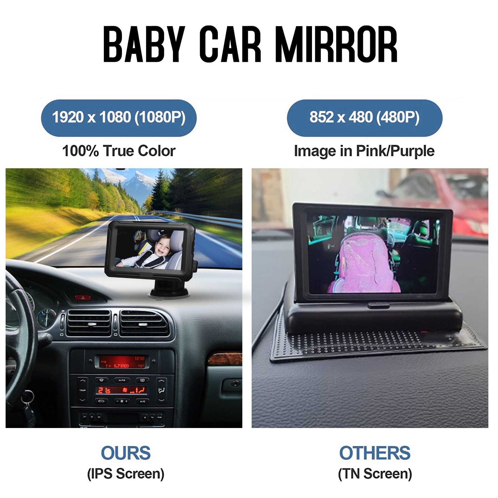 Baby Products Video - Espejo Retrovisor para Bebé con Pantalla