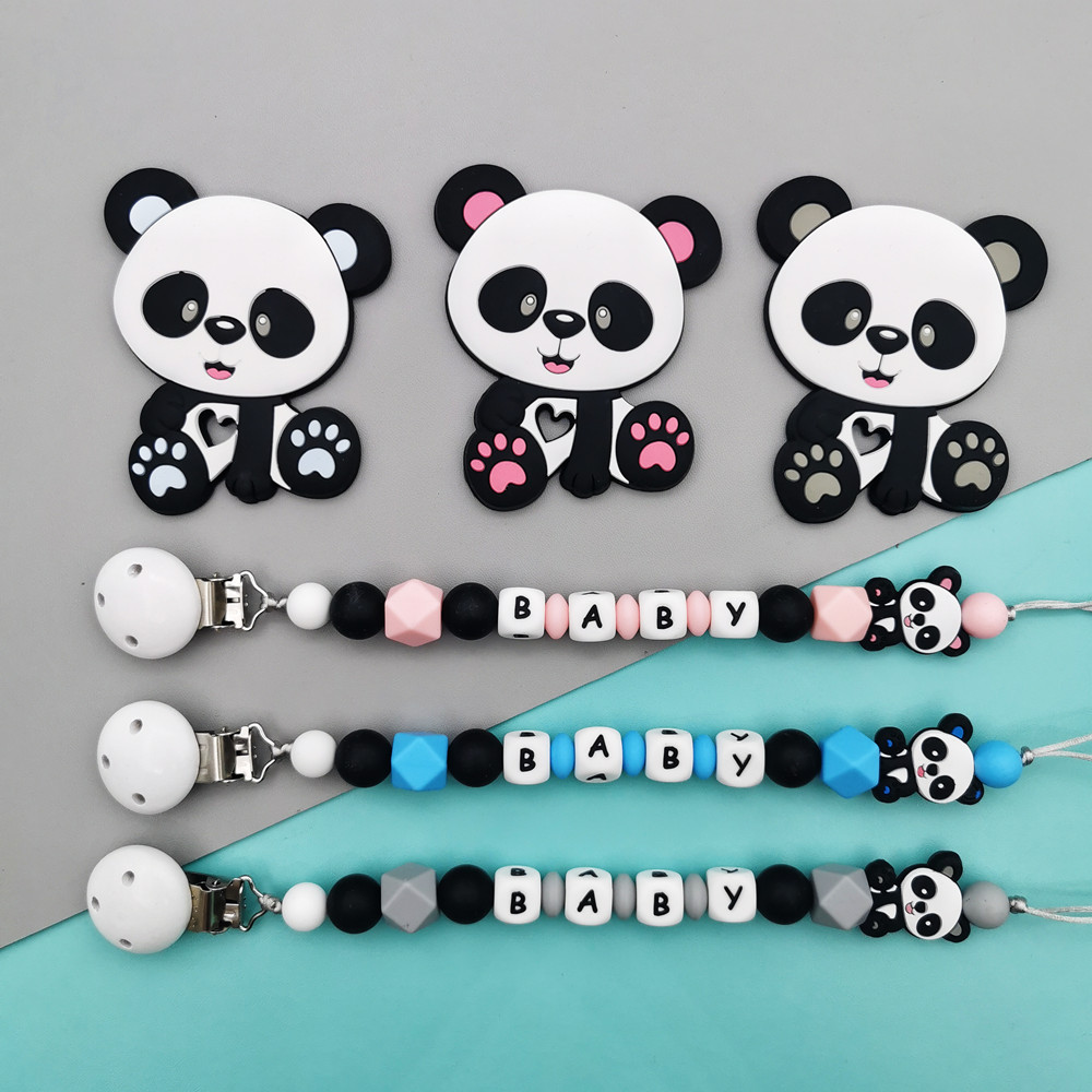 Panda personalizado inglés sil - Baby Pacifier Clip reseña y precio