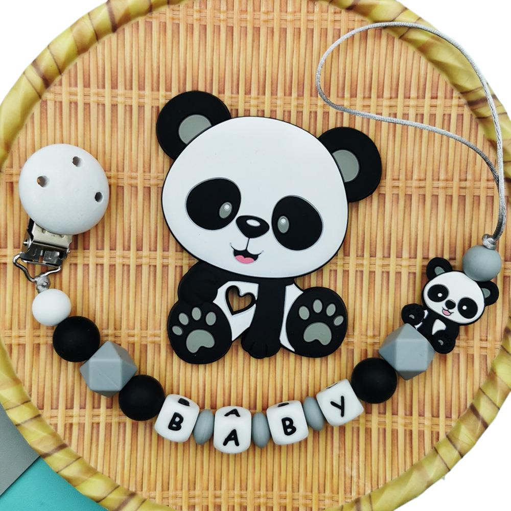 Panda personalizado inglés sil - Baby Pacifier Clip reseña y precio