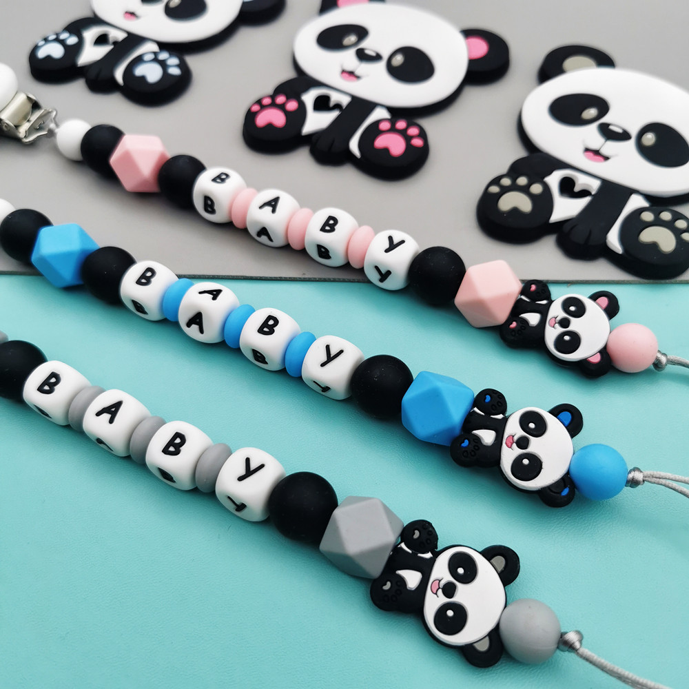 Panda personalizado inglés sil - Baby Pacifier Clip reseña y precio