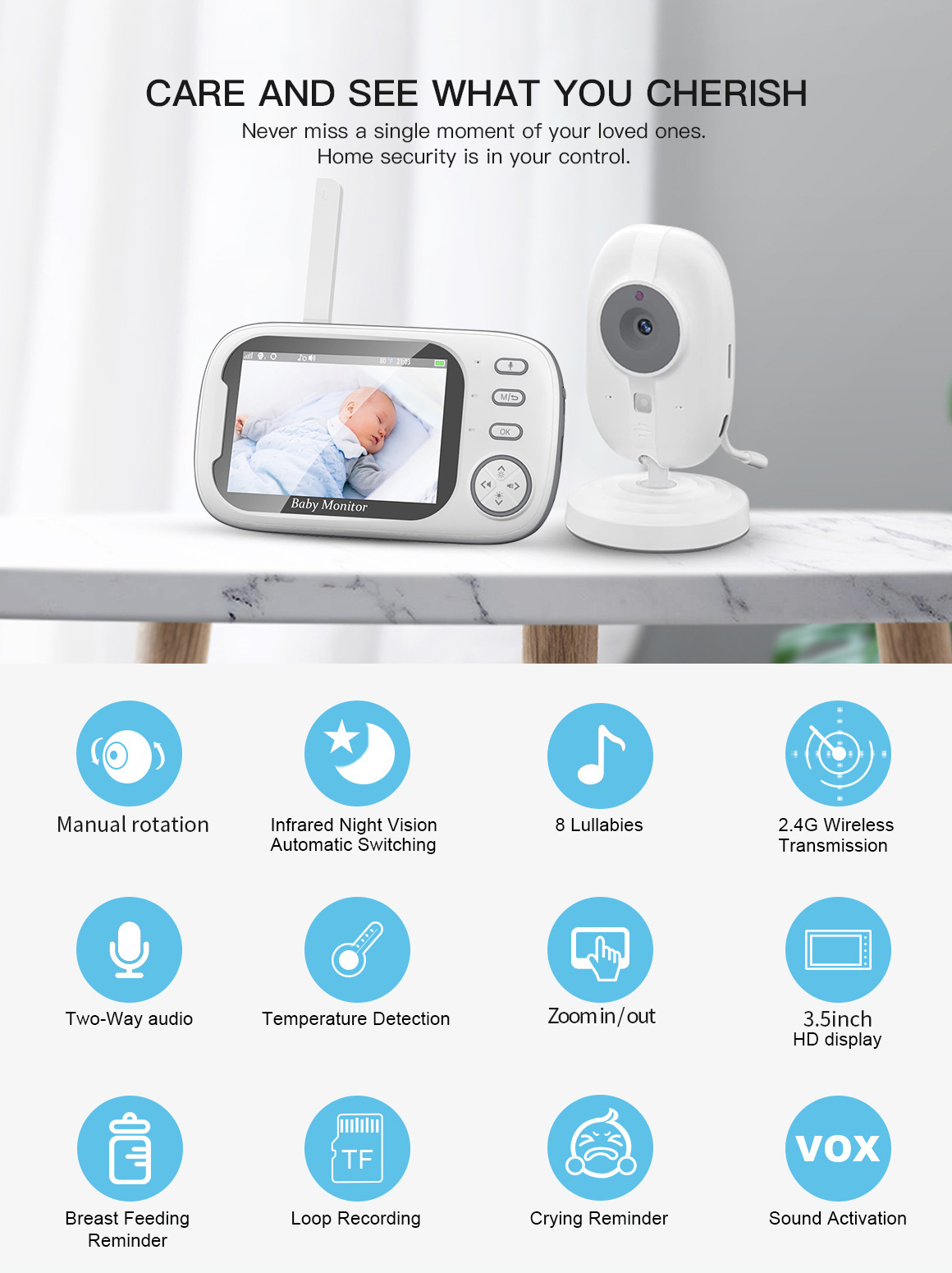 Monitor para Bebés HTMCK de 3. - Baby Products Video reseña y precio
