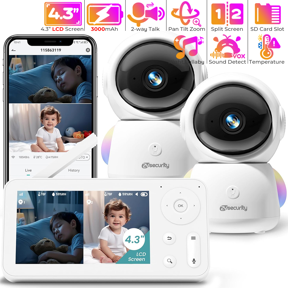 Monitor de bebé 2K con 2 cámar - Baby Products Video reseña y precio